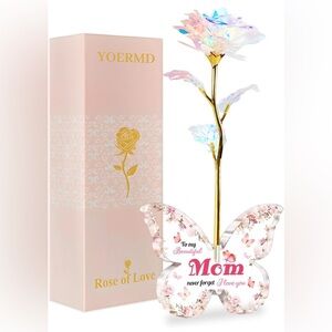 Colorful Rose with Butterfly Base